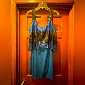 Lots of Love by Speechless Blue Sequin Flapper Style Dress